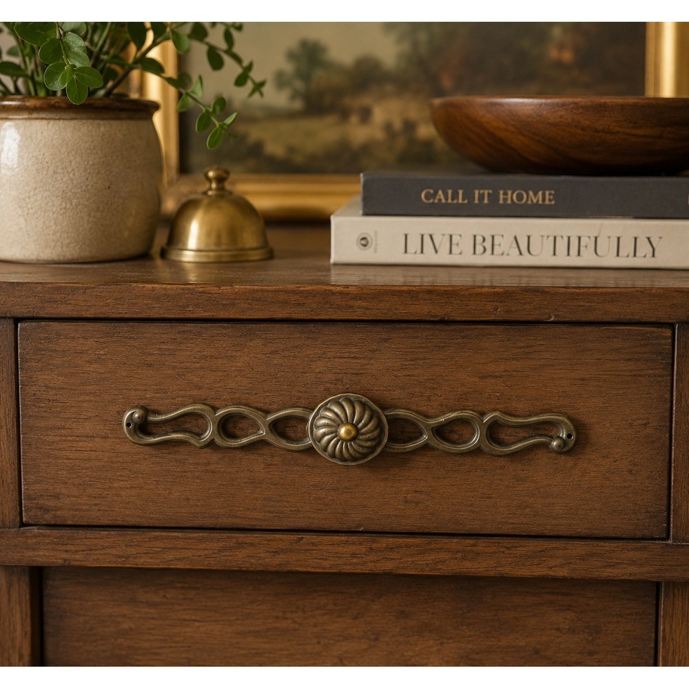 Keeler Brass Co Drawer Pulls 10.5" Antique Brass Ornate Swirl 49906 Set of 2